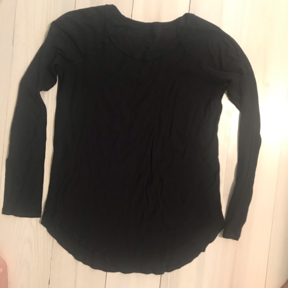 Black Lululemon Cotton Long Sleeve Shirt - Size 6